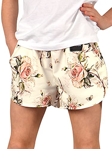 BEZLIT Kinder Mädchen Shorts Hot Pants Kurze Hose 30335 Creme-Blume 116/122 von BEZLIT