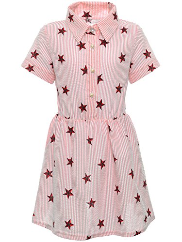 BEZLIT Mädchen Blusen-Kleid Strand Skater Hemd Kleid 22600 Rosa Größe 128 von BEZLIT