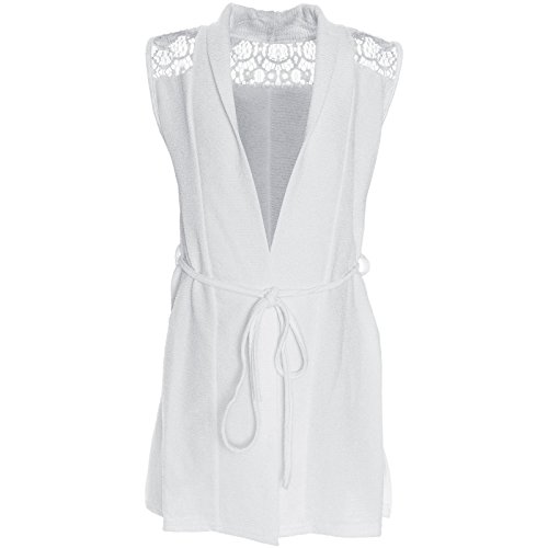 BEZLIT Mädchen Cardigan Kinder Bluse Kleider Ohne Arm Shirt Longsleeve Sweatshirt 21158 Weiß Größe 128 von BEZLIT