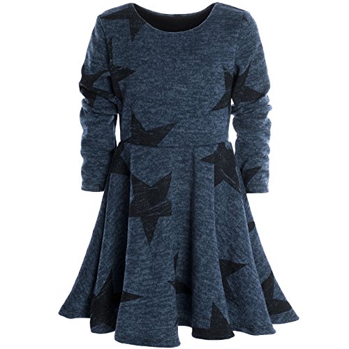 BEZLIT Mädchen Kinder Spitze Winter Kleid Peticoat Fest Kleider Lang Arm Kostüm 20678 Blau Größe 104 von BEZLIT