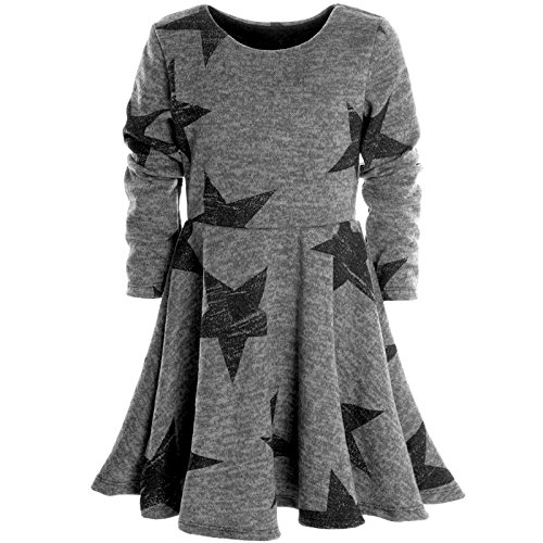 BEZLIT Mädchen Kinder Spitze Winter Kleid Peticoat Fest Kleider Lang Arm Kostüm 20678 Grau Größe 104 von BEZLIT