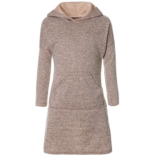 BEZLIT Mädchen Pullover Kleid Long Tunika Langarm Kapuze 21579 Beige Größe 104 von BEZLIT