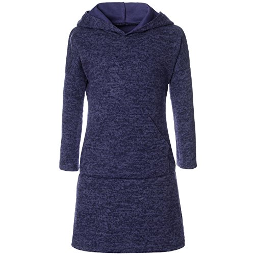 BEZLIT Mädchen Pullover Kleid Long Tunika Langarm Kapuze 21579 Blau Größe 104 von BEZLIT