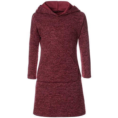 BEZLIT Mädchen Pullover Kleid Long Tunika Langarm Kapuze 21579 Bordeaux Größe 164 von BEZLIT