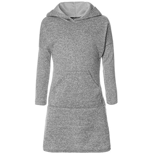 BEZLIT Mädchen Pullover Kleid Long Tunika Langarm Kapuze 21579 Grau Größe 104 von BEZLIT