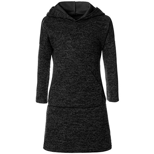 BEZLIT Mädchen Pullover Kleid Long Tunika Langarm Kapuze 21579 Schwarz Größe 104 von BEZLIT