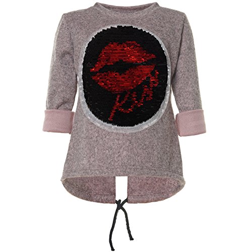 BEZLIT Mädchen Pullover Sweatshirt Wende Pailletten Rundhals Langarm 21545 Rosa 104 cm von BEZLIT