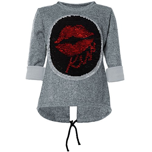 BEZLIT Mädchen Pullover Wende Pailletten Sweatshirt 21545 Grau 116 von BEZLIT