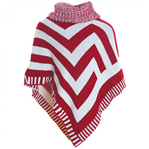 BEZLIT Mädchen Strick Poncho Mädchen Schalkragen Rollkragen Kinder Winter 20193 Rubinrot Größe 152 von BEZLIT