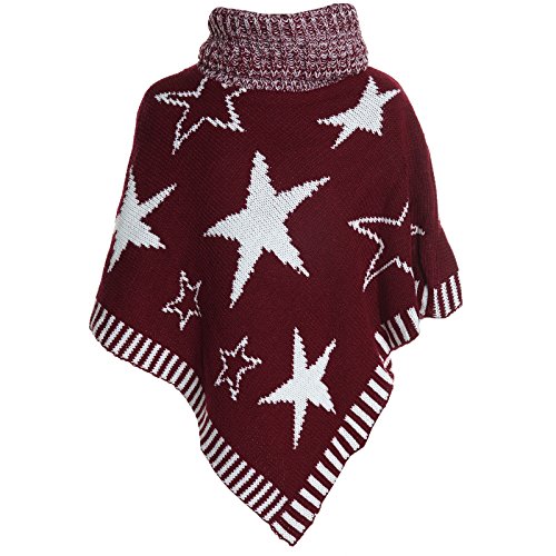 BEZLIT Mädchen Strick Poncho Mädchen Schalkragen Rollkragen Kinder Winter 20562 Bordeaux Größe 116 von BEZLIT