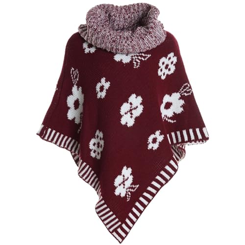 BEZLIT Mädchen Strick Poncho Schalkragen Rollkragen Kinder 20913 Bordeaux 140 von BEZLIT