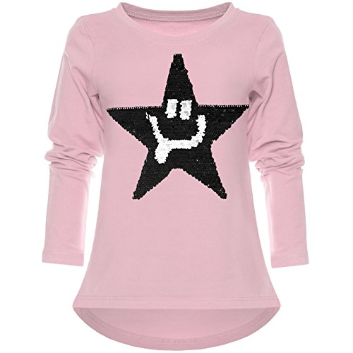 BEZLIT Mädchen Wende-Pailletten Shirt Süßem Motiv 21897 Rosa Größe 116 von BEZLIT