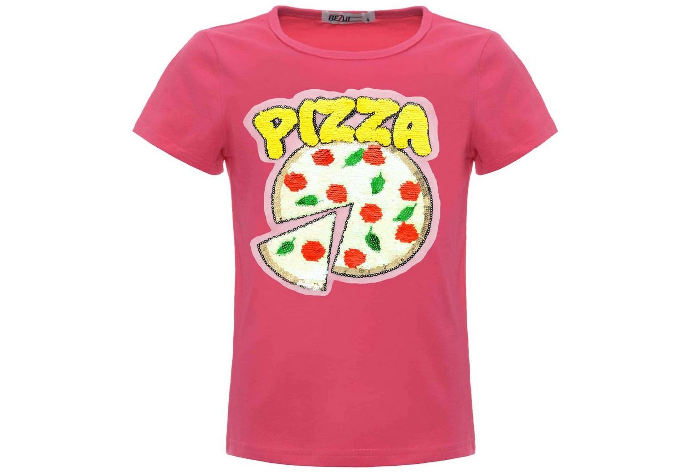 BEZLIT Paillettenshirt Mädchen T-Shirt Wende Pailletten mit PIZZA Motiv (1-tlg) mit Wendepailletten von BEZLIT