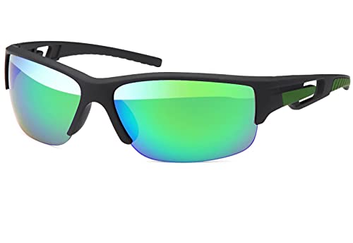 BEZLIT Sport Sonnenbrille Sportliche Radler Biker Designer Damen Herren Grün von BEZLIT