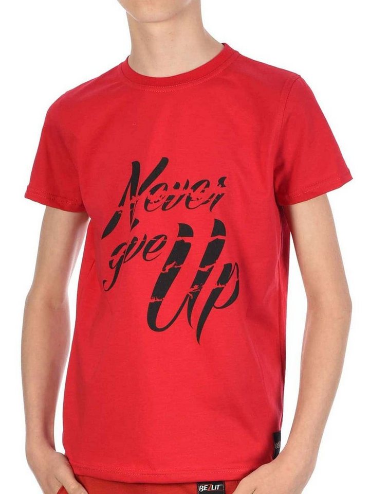 BEZLIT T-Shirt Jungen T-Shirt mit Never Give Up (1-tlg) mit Schriftzug von BEZLIT