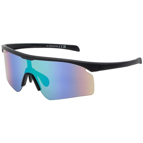 BEZLIT Unisex Sonnenbrillen Bikerbrille Sonnenbrille Damen Flieger verspiegelt Grün/Blau/Gelb-Schwarz von BEZLIT