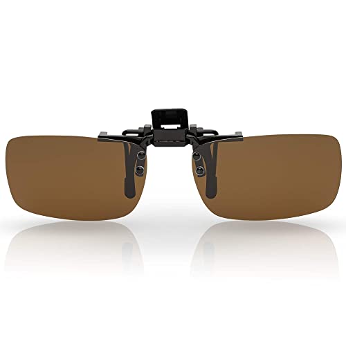 Damen Herren Sonnen Brillen Aufsatz Polarisiert Clip On Randlos 30447 Braun von BEZLIT
