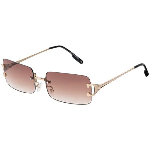 Damen Sonnenbrille Rechteckiges Design Braun von BEZLIT