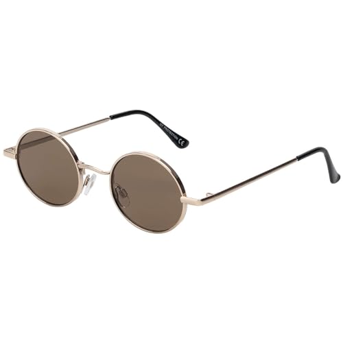 Damen Sonnenbrille Runde Form Herren 30506 (Braun Goldfarben) von BEZLIT