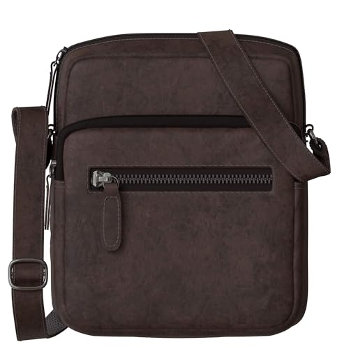 Herren Umhängetasche Leder Italien Schultertasche 30653 Braun von BEZLIT