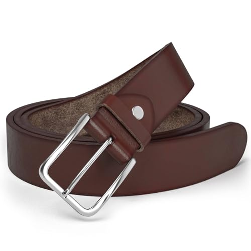 Hochwertiger Herren Überlängen Leder Gürtel aus Italien 30615 Braun 150 cm von BEZLIT