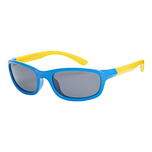 Kinder Freizeit Sonnen Brille Designer 30460 Blau-Gelb von BEZLIT