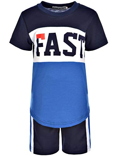 BEZLIT Kinder Jungen Sommer Set T-Shirt Capri Shorts Kurze Hose Stoff Shorts 30310 Blau 116 von BEZLIT