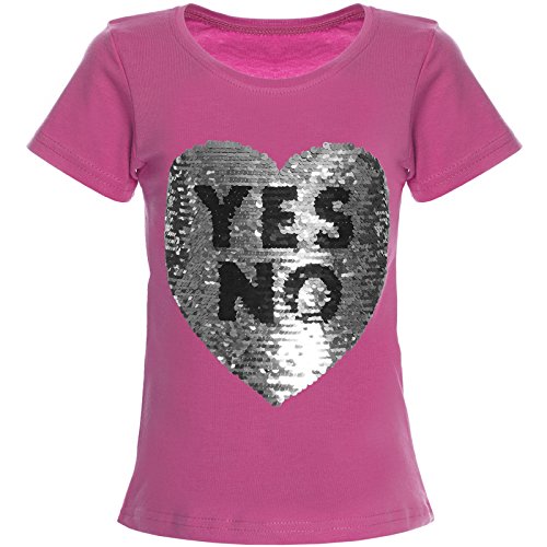 Kinder Mädchen Wende-Pailletten T-Shirt Bluse 21355 Rosa Größe 116 von BEZLIT