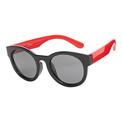 Mädchen Kinder Sonnenbrille Aviator Stile 30453 Schwarz-Rot von BEZLIT