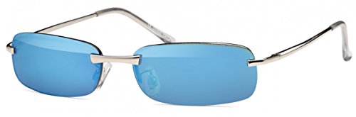 Rechteckbrille Herren Sonnenbrille Streetfighter Fliegerbrille Sportlich B414 Blau von BEZLIT