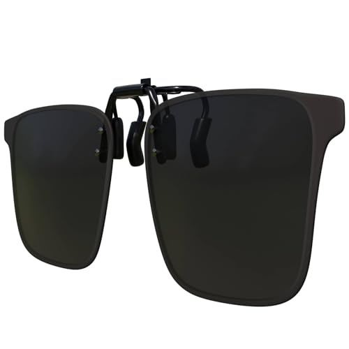 Sonnen Brille Clip On Polarisierter Brillen Aufsatz Überbrille UV Schutz 30630 Schwarz Matt von BEZLIT