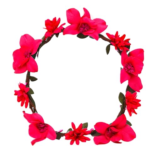 Blumen Haarkranz "VIOLETTA" mit violetten Satin Blüten 7cm - Hochzeit Ostern Oktoberfest Frühlingsfest Strandparty Junggesellinnen Abschied Karneval Fasching Beach Party (VIOLETTA violett) von BF Souvenirs