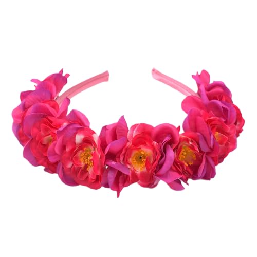Blumen Haarreif "FUCHSIA" mit violetten Blüten - Haarschmuck – Hochzeit Junggesellinnen Abschied Oktoberfest Sommerfest Volksfest Weihnachten Kommunion Karneval Fasching (FUCHSIA violett) von BF Souvenirs