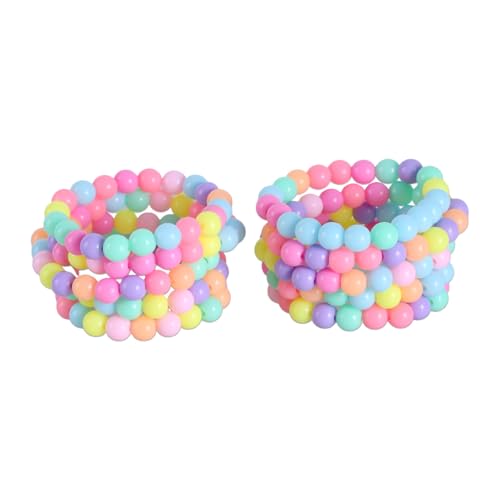 BFANGLC 10-teiliges Set mit bunten elastischen Armbändern für kleine Mädchen, Armbänder für Jugendliche und Kinder, Perlenarmbänder von BFANGLC