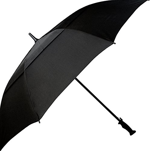 BFB XXL Golf Doppeldach automatischer Regenschirm 132cm mit Sturmschutz Windproof Elegant Partnerschirm Business-Regenschirm Windresisdent -Farbe: schwarz von BFB