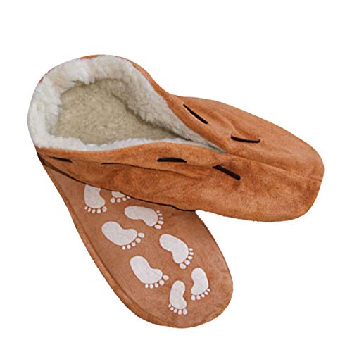 Hausschuhe Puschen Echtleder Schluffis Mokassins Gr.35-52 Antirutsch Beige (37) von BFD