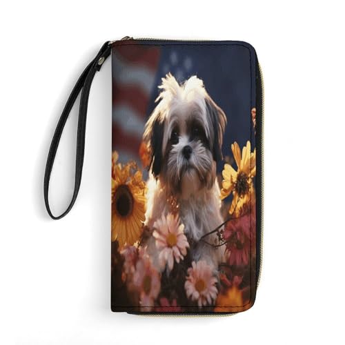 BFGWK Große Geldbörse mit Shih Tzu Hund und Blumen, lange Geldbörse mit Reißverschluss, Ledergeldbörse, geeignet für Männer und Frauen, Stil, 19,7 x 10,5 cm, lässig, Stil:, 19.7x10.5cm, Casual BFGWK Große Geldbörse mit Shih Tzu Hund und Blumen, lange Geldbörse mit Reißverschluss, Ledergeldbörse, geeignet für Männer und Frauen, Stil, 19,7 x 10,5 cm, lässig, Stil:, 19.7x10.5cm, Casual von BFGWK