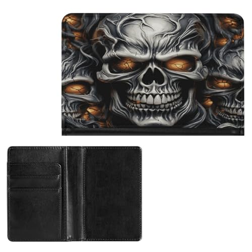 Reisepasshülle, elegant, cooler böser Totenkopf-Druck, Reisepasshülle für Damen und Herren, Stil, Einheitsgröße, Reisepassschutz, Stil:, Einheitsgröße, Reisepassschutz von BFGWK
