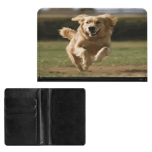 Reisepasshülle Elegance Golden Retriever Running Printing Passport Cover Slim Travel Passport Wallet für Damen Herren Stil, Einheitsgröße, Reisepassschutz, Stil:, Einheitsgröße, Reisepassschutz von BFGWK