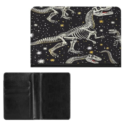 Reisepasshülle mit elegantem Dinosaurier-Skelett-Muster, schlanke Reisepasshülle für Damen und Herren, Stil, Einheitsgröße, Reisepassschutz, Stil:, Einheitsgröße, Reisepassschutz von BFGWK