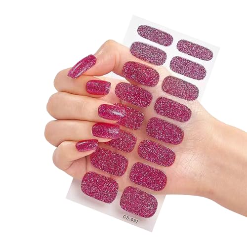 16 Tipps/Blatt Vollflächige Nagelaufkleber Vielseitiger Farbverlauf Zwiebelrosa Selbstklebende Nagelkunstdekorationen Für Frauen von BFLKY