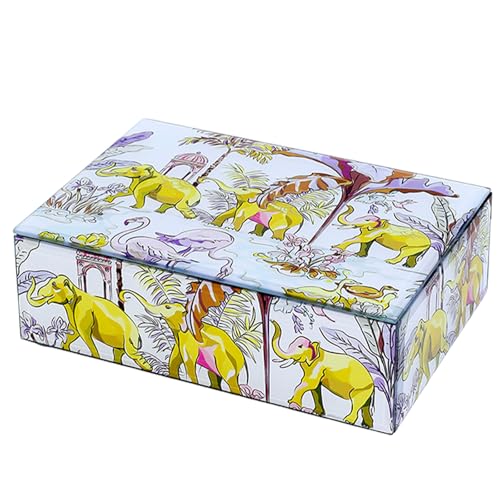BFLKY Glas-Schmuckschatulle mit bunten Gemälden, raffinierter Schmuck-Aufbewahrungsbehälter mit Gemälde-Muster für Reisen und Zuhause BFLKY Glas-Schmuckschatulle mit bunten Gemälden, raffinierter Schmuck-Aufbewahrungsbehälter mit Gemälde-Muster für Reisen und Zuhause von BFLKY