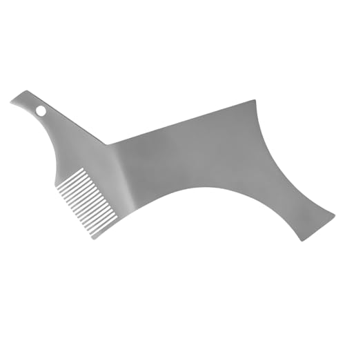 Bartformer aus Edelstahl mit Kamm, Bartformungswerkzeug, Bartformschablone, Führungskamm für Herren, Barttrimmen von BFLKY
