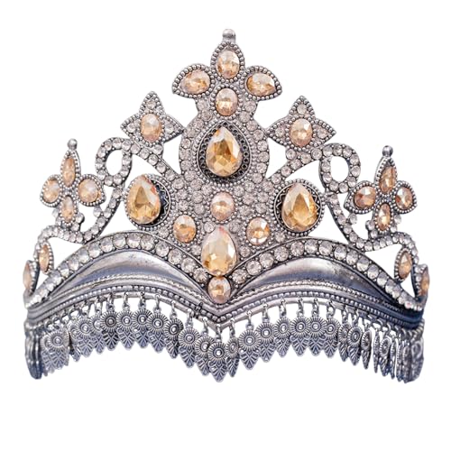 Handgefertigte Kronen-Tiaras mit schimmernden Strasssteinen, Kopfschmuck für Hochzeitszeremonie, funkelnde Kristalle, Braut-Haarschmuck von BFLKY