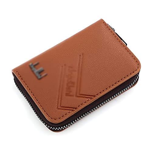 BFNDSSEOU Pu Lederkarte und Münzbox Card and Coin Holder 7.5x11x2.5cm Multicolor for Men and Women(Brown) von BFNDSSEOU