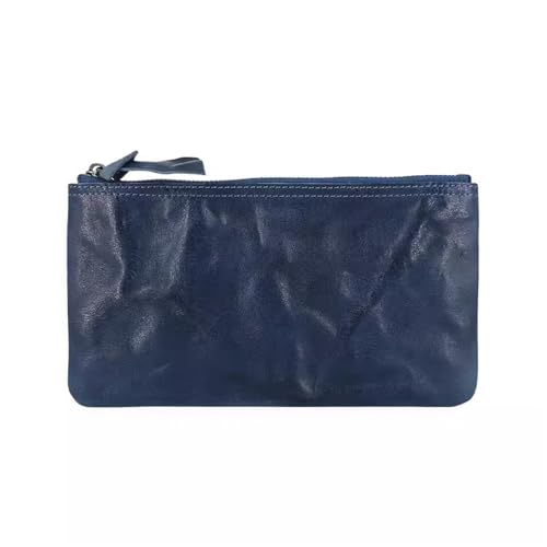 BFNDSSEOU Pu Lederkarte und Münzbox Men's Leather Zip Coin Purse for Cash and Cards Black and Blue 18x10cm(Blue) von BFNDSSEOU