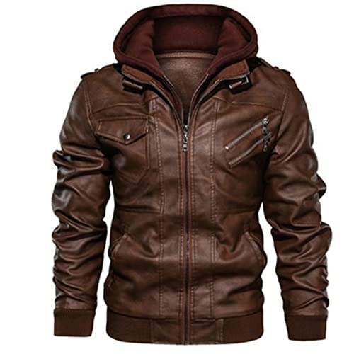 BFSGBFNTMD Lederjacke Herren Slim Zipper Pu Jacke Herbst Herren Lederjacke Jacke Schwarz von BFSGBFNTMD