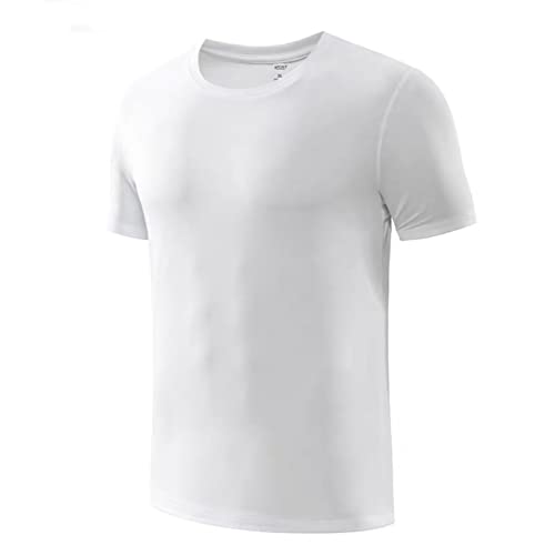 Mesh Ice Silk T-Shirt Herren Sommer Elastisch Kurzarm Schnelltrocknend Atmungsaktiv Sport Freizeit von BFSGBFNTMD