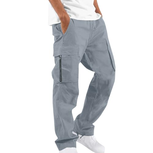 2024 Angebote Cargohose Herren Baggy Baumwolle Cargo Hose Stretch Chino Hose Fitness Jogginghose Leichte Sommerhose Kordelzug Taille Sporthose Freizeithose Wanderhose Autumn von BFSWL