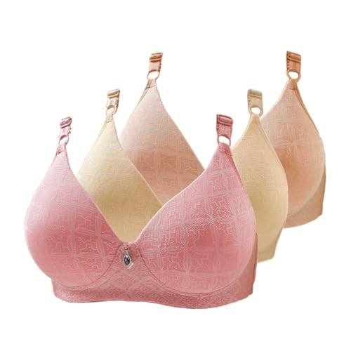 3er Pack BHS Damen ohne Bügel Push Up BH Set Frauen Atmungsaktiv Grosse Grössen Klassische BH mit verstellbarem Trägern Weich Bequem BHS Set Bustier Sport BH für Alltag Fitness Sport Outdoor von BFSWL